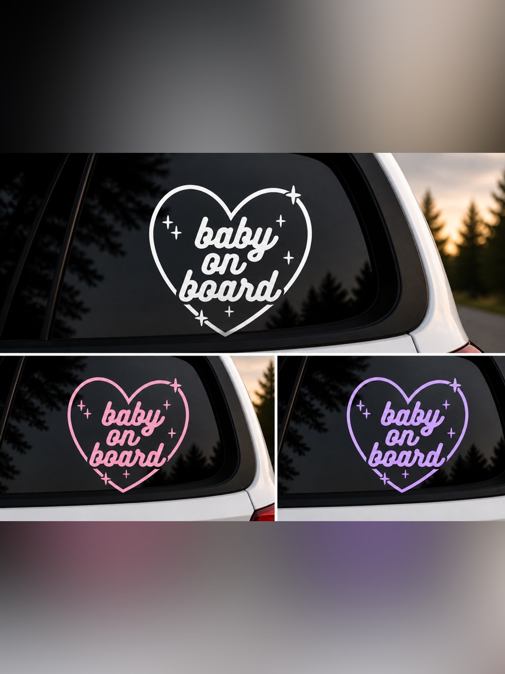 “Baby on Board” 6 inch vinyl car decal
